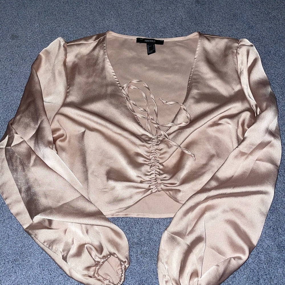 Silk long sleeve top